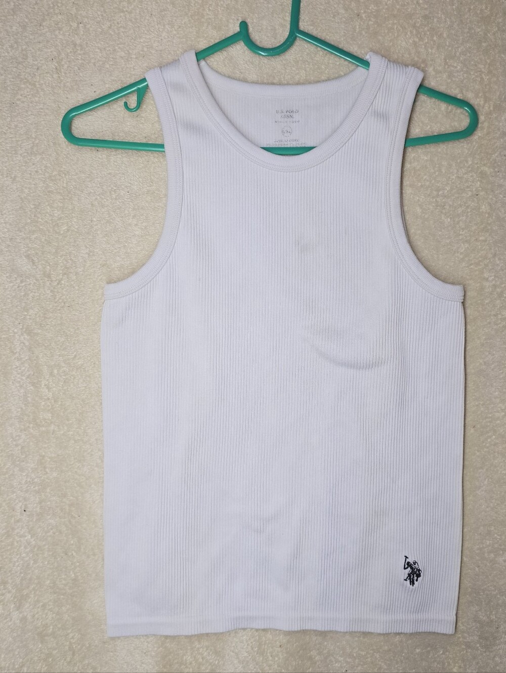 Ribbed U.S. Polo Assn. Tank Top White